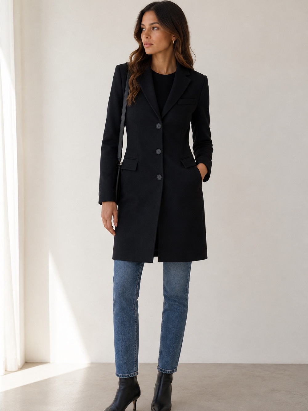 NWT Women’s Burberry Bramley Wool & Cashmere Car Coat Women's Blazer Coat Black - Picture 2 of 14